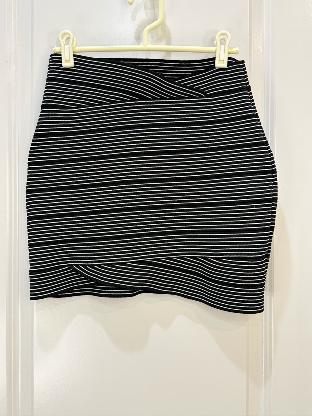 BCBGMaxAzria Black and White Striped Mini Skirt